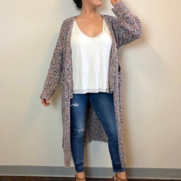 Duster Cardigan Sweater Popcorn Mauve - Picture 8 of 12